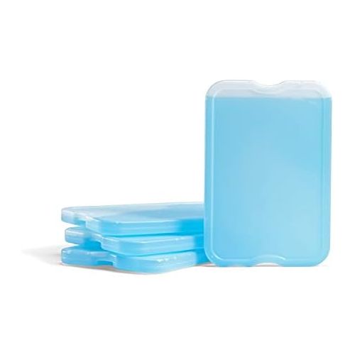  [아마존베스트]Fit & Fresh XL Cool Coolers Freezer Slim Ice Pack for Lunch Box, Set of 4, Large, Blue