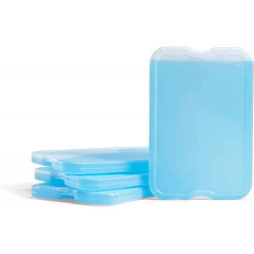  [아마존베스트]Fit & Fresh XL Cool Coolers Freezer Slim Ice Pack for Lunch Box, Set of 4, Large, Blue