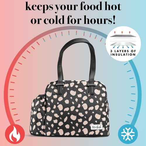  [아마존베스트]Fit & Fresh Insulated Laketown Lunch Bag, (Black Cheetah, Bag Only)
