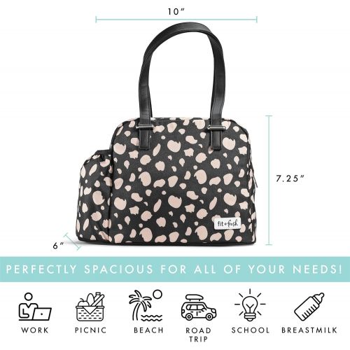  [아마존베스트]Fit & Fresh Insulated Laketown Lunch Bag, (Black Cheetah, Bag Only)