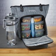 Fit & Fresh Jaxx FitPak Commuter Meal Prep Bag with Portion Control Containers & 24 oz Shaker Bottle