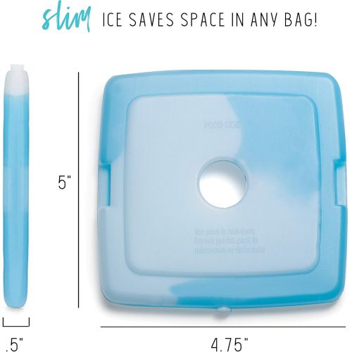  [아마존베스트]Fit & Fresh Cool Coolers Slim Ice Packs for Coolers/Lunch Bags/Lunch Boxes/Office/Jobsite/Camping/Beach/Picnics/Golfing, for All Ages, Set of 4, Blue