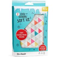 [아마존베스트]Fit & Fresh Soft Cool Coolers Ice Packs, Set of 2 Flexible Ice Packs for Lunch Boxes, Lunch Bags and Coolers, Multi Colo