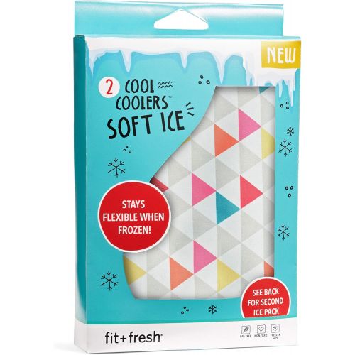  [아마존베스트]Fit & Fresh Soft Cool Coolers Ice Packs, Set of 2 Flexible Ice Packs for Lunch Boxes, Lunch Bags and Coolers, Multi Colo