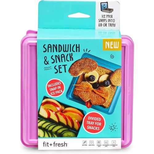  [아마존베스트]Fit & Fresh Divided Lunch Pack Carrier with Removable Ice Pack, Assorted colors