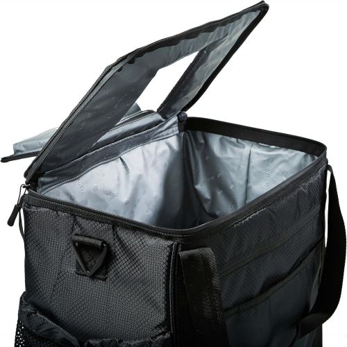  [아마존베스트]Fit & Fresh Insulated Extra Large Soft Cooler, 30-Can Capacity, Adjustable Shoulder Strap, Zipper Closure, Leak Proof Lining, Adults, Men, Women, Black