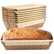 [아마존베스트]Fit Meal Prep [30 Pack] 1 LB Kraft Paper Bread Loaf Pan Disposable Corrugated Recyclable Bakery Pastry Rectangle Pans with Artisan Print for Baking, Microwave Freezer and Oven Safe