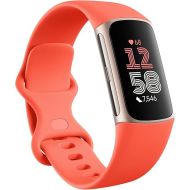 Fitbit Charge 6 Fitness Tracker with Heart Rate, GPS, Premium Membership, and Health Tools - Gold Case w/ Red Band, 1.04 Screen