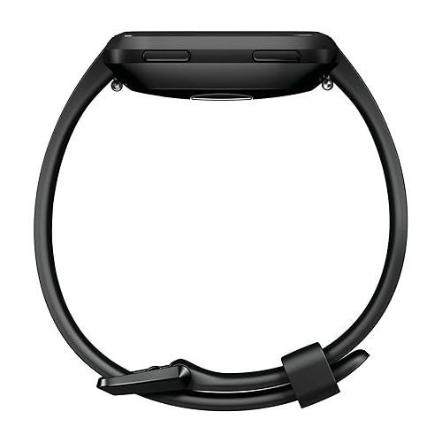  Fitbit Versa Smart Watch, Multisport Tracker, Black/Black Aluminium, One Size (S & L Bands Included) (Renewed)