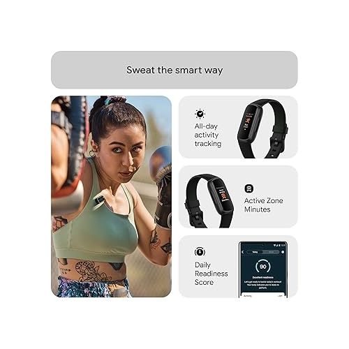  Fitbit Inspire 3 Fitness Tracker - Advanced Health Insights with Stress Management, Workout Intensity & Sleep Tracking, 24/7 Heart Rate, Includes Small and Large Classic Bands - Midnight Zen/Black