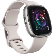 Fitbit Sense 2 Advanced Health and Fitness Smartwatch with Tools to Manage Stress and Sleep, ECG App, SpO2, 24/7 Heart Rate and GPS, Lunar White/Platinum, One Size (S & L Bands Included)