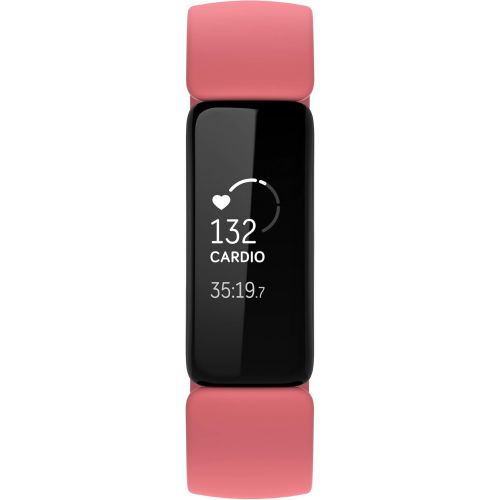  Fitbit Inspire 2 Health & Fitness Tracker with a Free 1-Year Fitbit Premium Trial, 24/7 Heart Rate, Black/Desert Rose, One Size (S & L Bands Included)