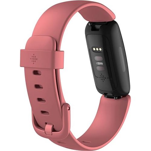  Fitbit Inspire 2 Health & Fitness Tracker with a Free 1-Year Fitbit Premium Trial, 24/7 Heart Rate, Black/Desert Rose, One Size (S & L Bands Included)