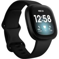 Fitbit Versa 3 Health & Fitness Smartwatch with GPS, 24/7 Heart Rate, Alexa Built-in, 6+ Days Battery, Black/Black, One Size (S & L Bands Included)