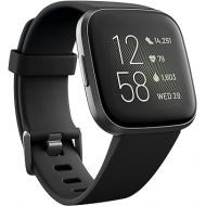 Fitbit Versa 2 Health & Fitness Smartwatch with Heart Rate, Music, Alexa Built-in, Sleep & Swim Tracking, Black/Carbon, One Size (S & L Bands Included) (Renewed)