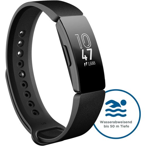  Fitbit Inspire Gesundheits- & Fitness Tracker mit automatischer Trainings Erkennung, 5 Tage Akkulaufzeit, Schlaf- & Schwimm-Tracking, Schwarz