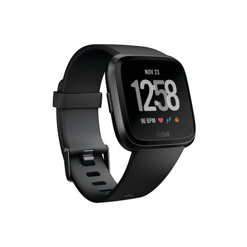  Fitbit Versa, Gesundheits & Fitness Smartwatch mit Herzfrequenzmessung, 4+ Tage Akkulaufzeit & Wasserabweisend bis 50 m Tiefe, Schwarz
