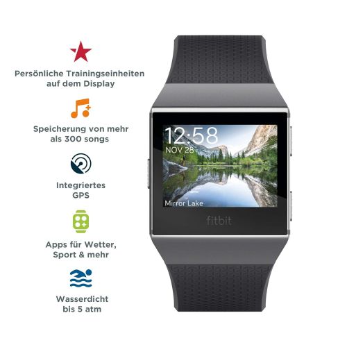  Fitbit Ionic Health & Fitness Smartwatch, Dunkelgrau und Rauchgrau,Einheitsgroesse