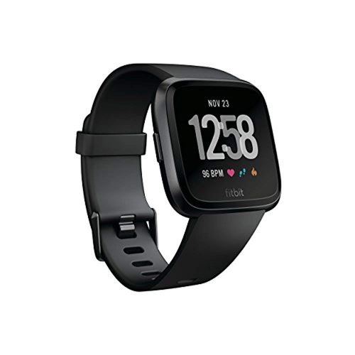  [아마존 핫딜]  [아마존핫딜]Fitbit Versa Smart Watch, Black/Black Aluminium, One Size (S & L Bands Included)