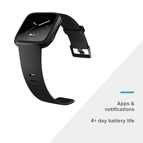  [아마존 핫딜]  [아마존핫딜]Fitbit Versa Smart Watch, Black/Black Aluminium, One Size (S & L Bands Included)