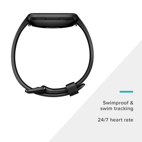  [아마존 핫딜]  [아마존핫딜]Fitbit Versa Smart Watch, Black/Black Aluminium, One Size (S & L Bands Included)