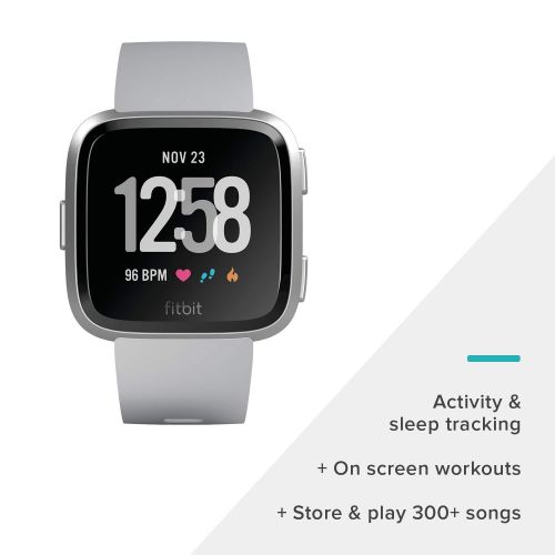  [아마존 핫딜]  [아마존핫딜]Fitbit Versa Smart Watch, Gray/Silver Aluminium, One Size (S & L Bands Included)