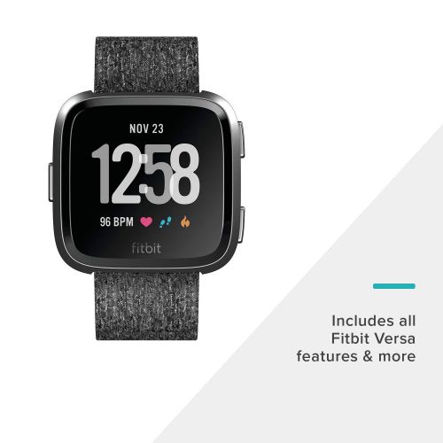  [아마존 핫딜]  [아마존핫딜]Fitbit Versa Special Edition Smart Watch, Charcoal Woven, One Size (S & L Bands Included)