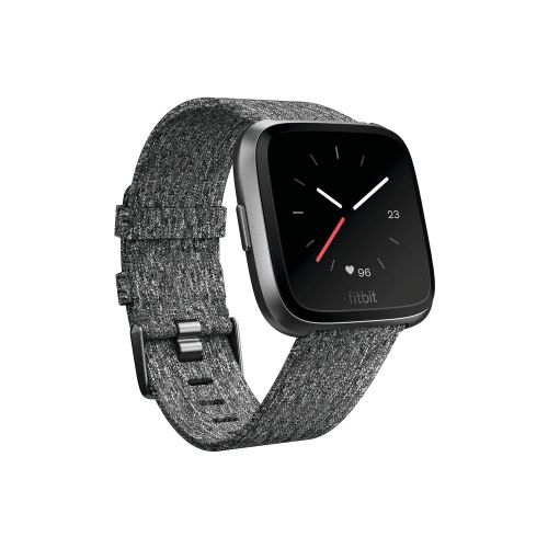  [아마존 핫딜]  [아마존핫딜]Fitbit Versa Special Edition Smart Watch, Charcoal Woven, One Size (S & L Bands Included)