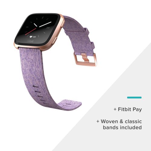 [아마존 핫딜]  [아마존핫딜]Fitbit Versa Special Edition Smart Watch, Lavender Woven, One Size (S & L Bands Included)