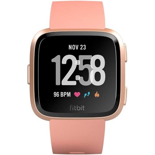  [아마존베스트]Fitbit Versa Smart Watch, Peach/Rose Gold Aluminium, One Size (S & L Bands Included)
