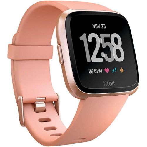  [아마존베스트]Fitbit Versa Smart Watch, Peach/Rose Gold Aluminium, One Size (S & L Bands Included)