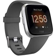 [아마존베스트]Fitbit Versa Lite Smartwatch, Charcoal/Silver Aluminum, One Size (S & L Bands Included)