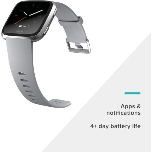  [아마존베스트]Fitbit Versa Smart Watch, Gray/Silver Aluminium, One Size (S & L Bands Included)