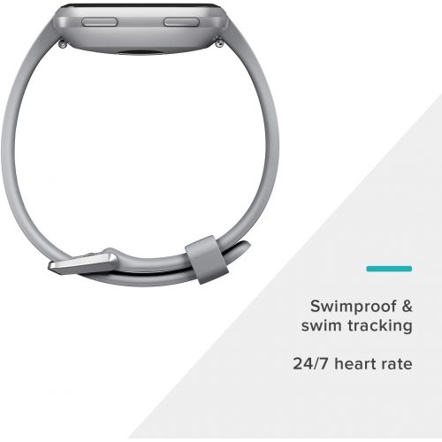  [아마존베스트]Fitbit Versa Smart Watch, Gray/Silver Aluminium, One Size (S & L Bands Included)