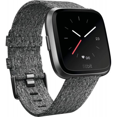 [아마존베스트]Fitbit Versa Special Edition Smart Watch, Charcoal Woven, One Size (S & L Bands Included)