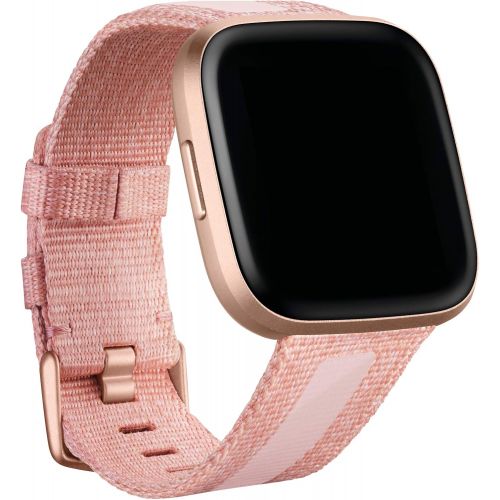  [아마존베스트]Fitbit Versa Family Accessory Band, Official Fitbit Product, Woven Reflective, Pink, Large