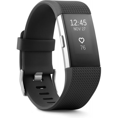  [아마존베스트]Fitbit Charge 2 Heart Rate + Fitness Wristband, Black, Large (US Version), 1 Count