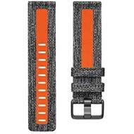 Fitbit Versa Family Accessory Band, Official Fitbit Product, Woven Reflective, Charcoal/Orange, Large