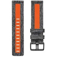 Fitbit Versa Family Accessory Band, Official Fitbit Product, Woven Reflective, Charcoal/Orange, Small