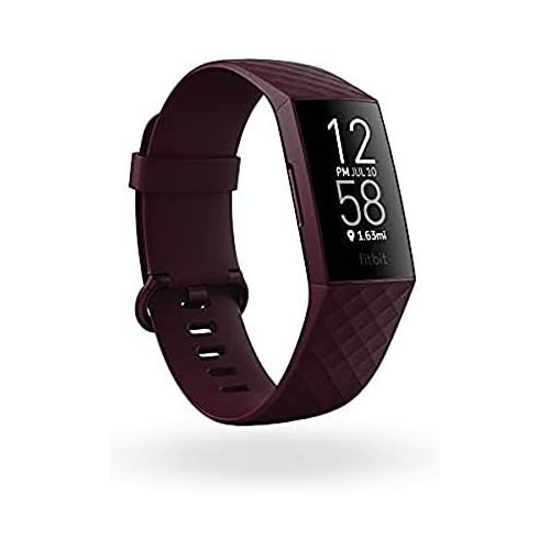  Fitbit Charge 4 Fitness and Activity Tracker with Built-in GPS, Heart Rate, Sleep & Swim Tracking, Rosewood, Rosewood, One Size (S &L Bands Included)