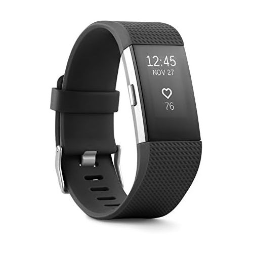  Fitbit Charge 2 Heart Rate + Fitness Wristband, Black, Large (US Version), 1 Count