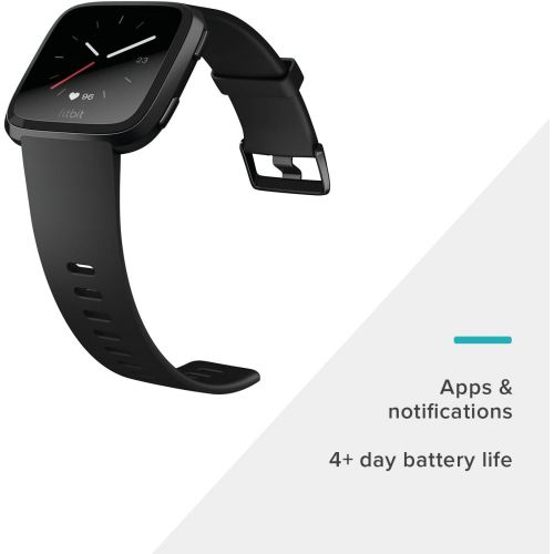  Fitbit Versa Smart Watch, Black/Black Aluminium, One Size (S & L Bands Included)