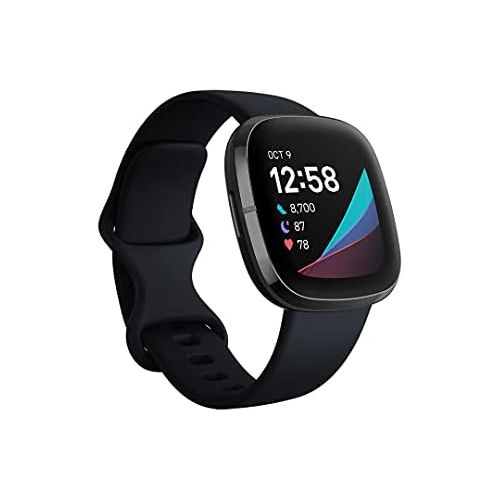  Fitbit Sense Advanced Smartwatch with Tools for Heart Health, Stress Management & Skin Temperature Trends, Carbon/Graphite, One Size (S & L Bands Included)