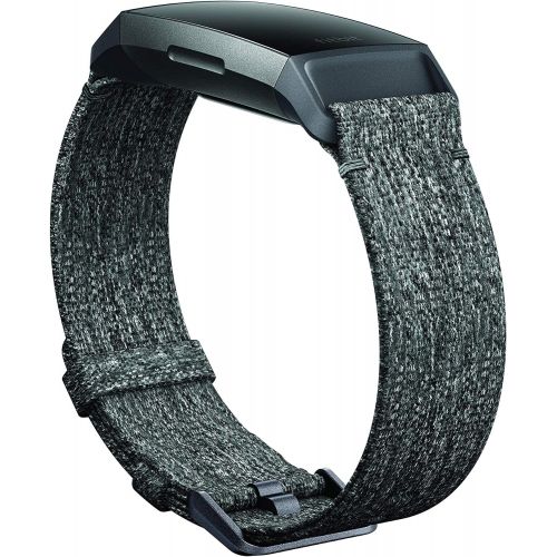  Fitbit Charge 3 Accessory Band, Official Fitbit Product, Woven, Charcoal, Large