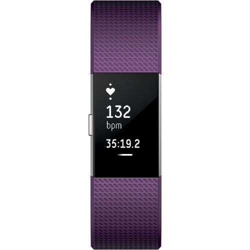  Fitbit Charge 2 Heart Rate + Fitness Wristband, Plum, Small (US Version)