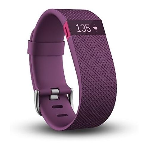  Fitbit Charge HR Wireless Activity Wristband (Plum, Large (6.2 - 7.6 in))