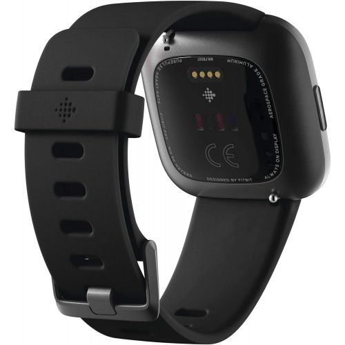  Fitbit Versa 2 Health and Fitness Smartwatch with Heart Rate, Music, Alexa Built-In, Sleep and Swim Tracking, Black/Carbon, One Size (S and L Bands Included)