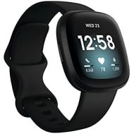 Fitbit Versa 3 Health & Fitness Smartwatch with GPS, 24/7 Heart Rate, Alexa Built-in, 6+ Days Battery, Black/Black, One Size (S & L Bands Included)