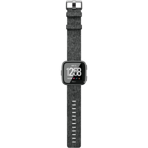  Fitbit Versa Special Edition Smart Watch, Charcoal Woven, One Size (S & L Bands Included)