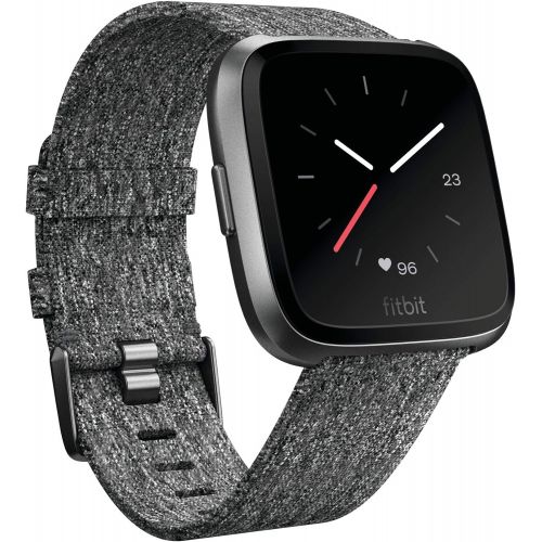  Fitbit Versa Special Edition Smart Watch, Charcoal Woven, One Size (S & L Bands Included)